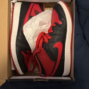 Jordan Kids Black and Red Sneakers